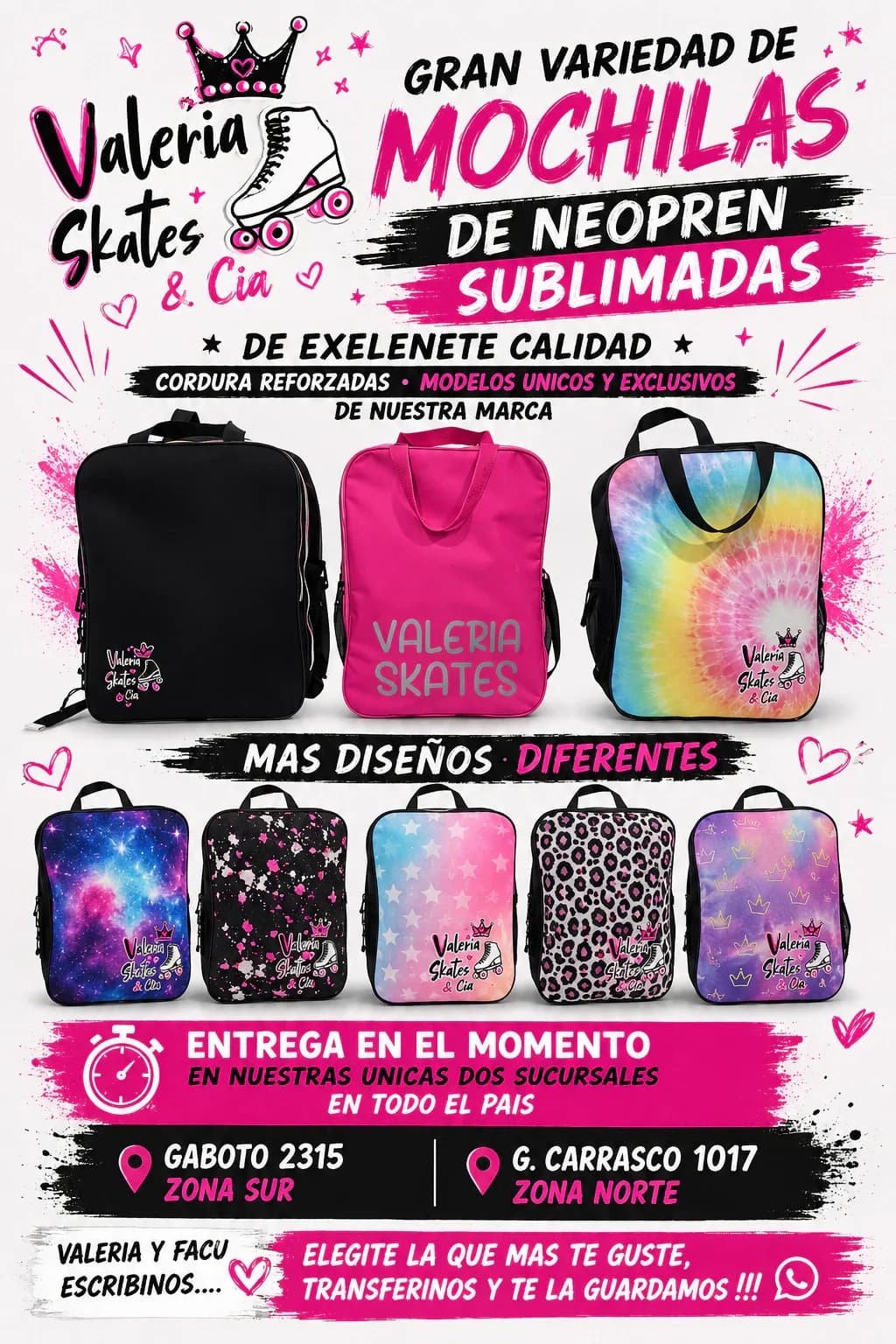 MOCHILAS NACIONALES VALERIA SKATES