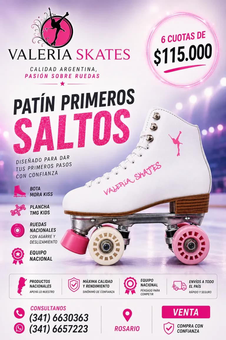 PATIN NACIONAL PRIMEROS SALTOS VALERIA SKATES